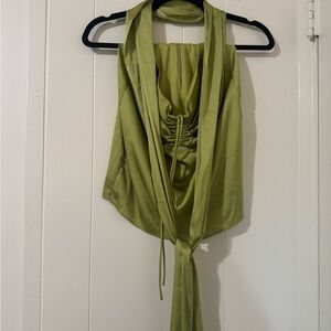 White Fox Boutique Olive Halter Top